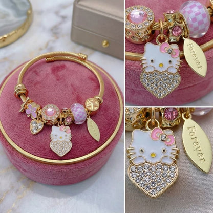 🎀Pulsera Charm Kitty Rebel✨