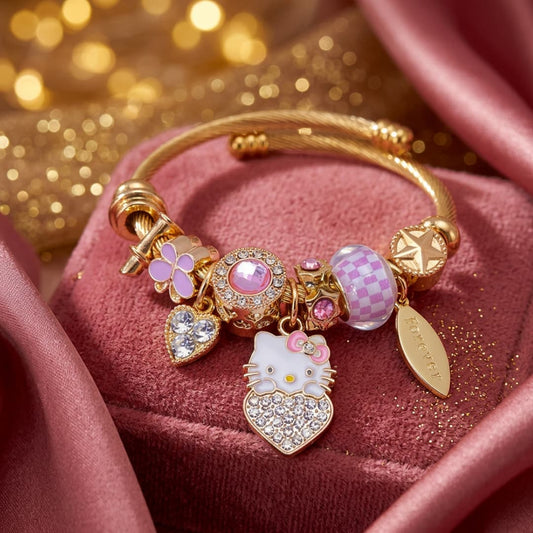 🎀Pulsera Charm Kitty Rebel✨